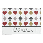 Speelkaarten Casino Patroon Aangepaste naam Kussensloop (Voorkant-Rechts)