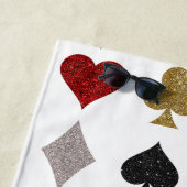 Speelkaarten Casino Patroon Aangepaste naam Strandlaken (In situ)