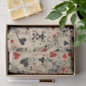 Speelkaarten Collage Patroon Tissuepapier (Geschenk)