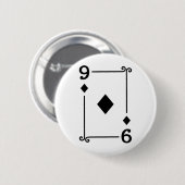 Speelkaarten Costume Nine Kaart 9 van diamanten Ronde Button 5,7 Cm (Voorkant /achterkant)