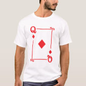 Speelkaarten Costume Queen Diamonds Kaart Queen T-shirt (Voorkant)