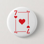 Speelkaarten Costume Seven Kaart 7 van het hart Ronde Button 5,7 Cm (Voorkant)
