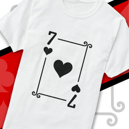 Speelkaarten Costume Seven Kaart 7 van het hart T-shirt