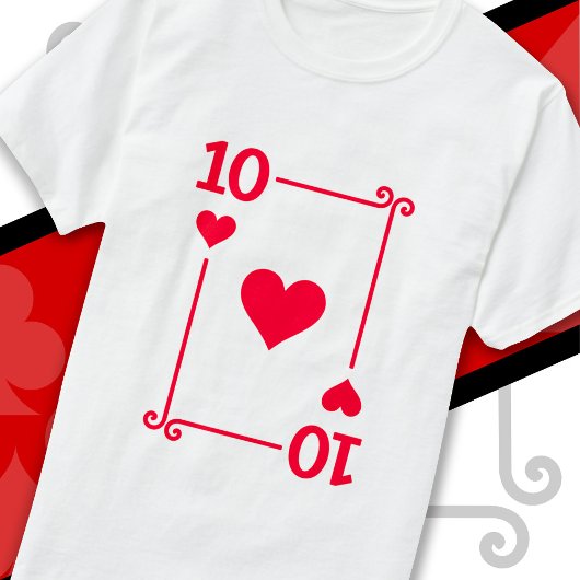 Speelkaarten Costume Ten Kaart 10 van het hart T-shirt