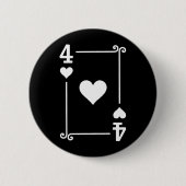 Speelkaarten Costume Vier Kaart 4 van het hart Ronde Button 5,7 Cm (Voorkant)