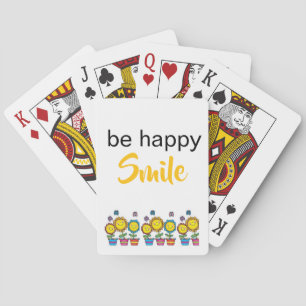 Speelkaarten Deck Wees Gelukkig Smile Zonnebloemen