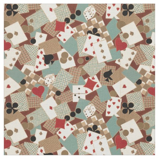  speelkaarten en dobbelpatroon stof (Close Up)