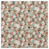  speelkaarten en dobbelpatroon stof (Swatch)