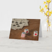 Speelkaarten en dobbelstenen Wenskaart Kaart (Gele Bloem)