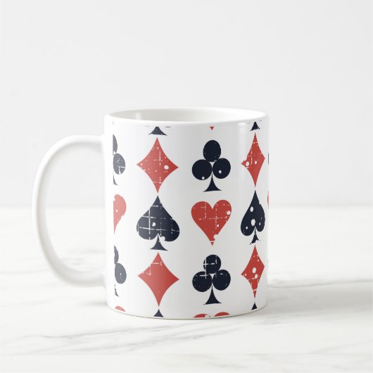 Speelkaarten: Grunge Abstract Pattern Koffiemok (Links)