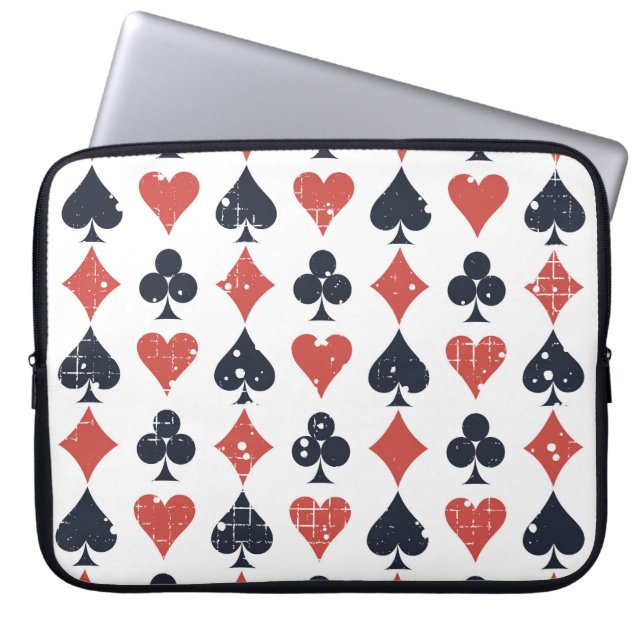 Speelkaarten: Grunge Abstract Pattern Laptop Sleeve (Voorkant)