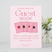 Speelkaarten Guest Book Sign Programmakaart (Staand voorkant)