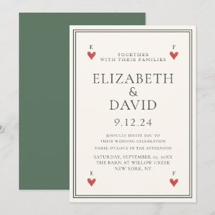 speelkaarten harten Eenvoudig huwelijk Kaart