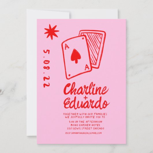  speelkaarten harten Eenvoudig huwelijk Kaart (Voorkant)