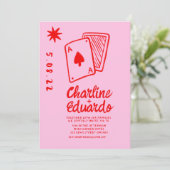  speelkaarten harten Eenvoudig huwelijk Kaart (Staand voorkant)