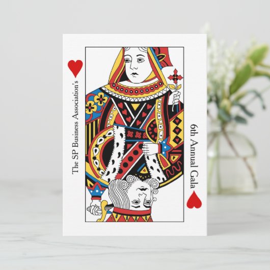 Speelkaarten Jaarlijkse Gala & Charity Veiling Uit Kaart (Staand voorkant)