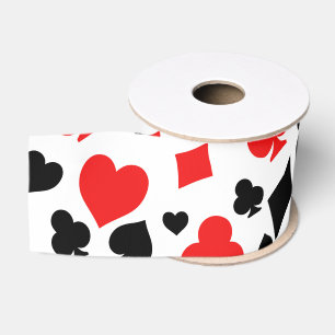 Speelkaarten Kleuren Print, Poker Harlekijn Patroo Grosgrain Lint
