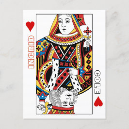 Speelkaarten Koningin + Koning van Harten Save the Aankondigingskaart