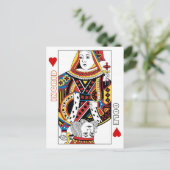 Speelkaarten Koningin + Koning van Harten Save the Aankondigingskaart (Staand voorkant)