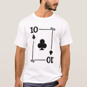 Speelkaarten Kostuum 10 Clubs Kaart tien Kaart T-shirt (Voorkant)