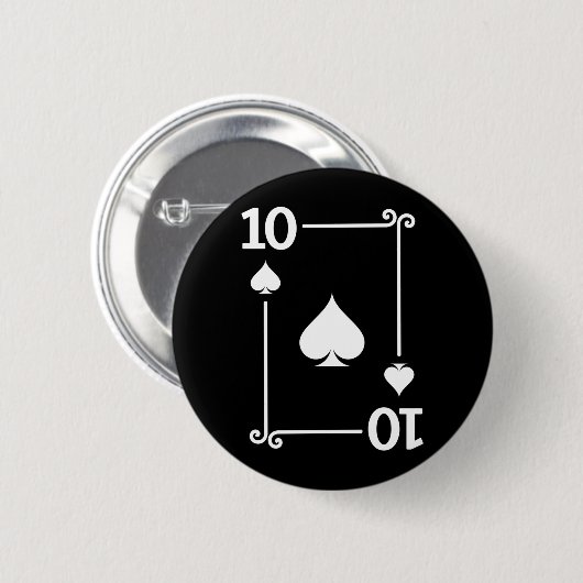 Speelkaarten kostuum 10 schoppen Kaart tien Kaart Ronde Button 5,7 Cm (Voorkant /achterkant)