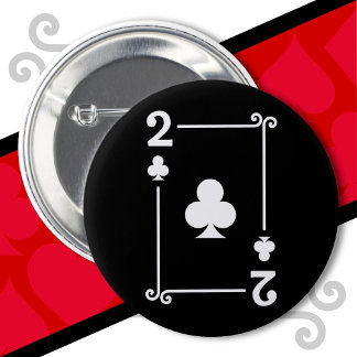 Speelkaarten Kostuum 2 Clubs Kaart Twee Kaart Ronde Button 5,7 Cm