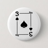 Speelkaarten kostuum 3 schoppen Kaart drie Kaart Ronde Button 5,7 Cm (Voorkant)