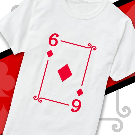 Speelkaarten Kostuum 6 Diamonds Kaart Zes Kaart T-shirt