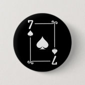 Speelkaarten Kostuum 7 Schoppen Kaart Zeven Kaart Ronde Button 5,7 Cm (Voorkant)