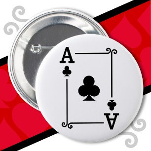 Speelkaarten Kostuum Ace Clubs Kaart Ace Kaart Ronde Button 5,7 Cm
