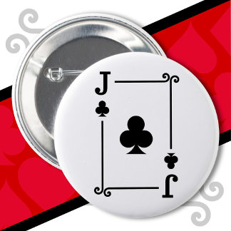 Speelkaarten Kostuum Jack Clubs Kaart Jack Kaart Ronde Button 5,7 Cm
