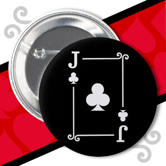 Speelkaarten Kostuum Jack Clubs Kaart Jack Kaart Ronde Button 5,7 Cm
