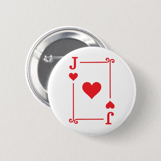 Speelkaarten Kostuum Jack Hearts Kaart Jack Kaart Ronde Button 5,7 Cm (Voorkant /achterkant)