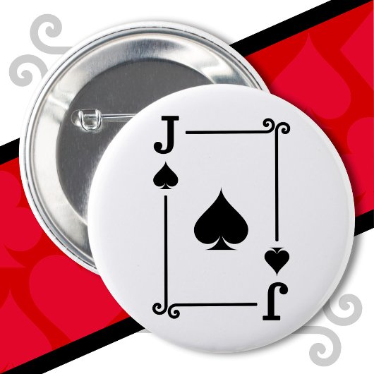Speelkaarten Kostuum Jack Kaart Spades Jack Kaart Ronde Button 5,7 Cm