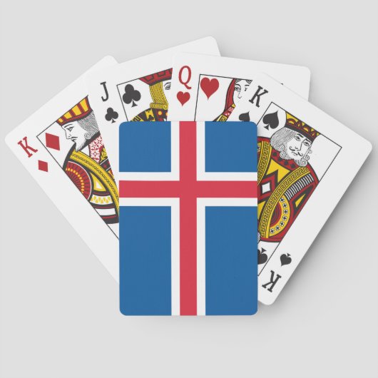 Speelkaarten met de vlag van IJsland (Achterkant)