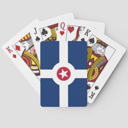 Speelkaarten met de vlag van Indianapolis, VS (Achterkant)