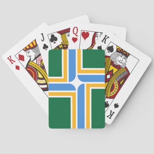 Speelkaarten met de vlag van Portland, VS (Achterkant)