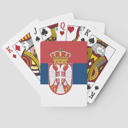 Speelkaarten met de vlag van Servië (Achterkant)