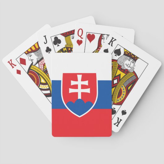 Speelkaarten met de vlag van Slowakije (Achterkant)