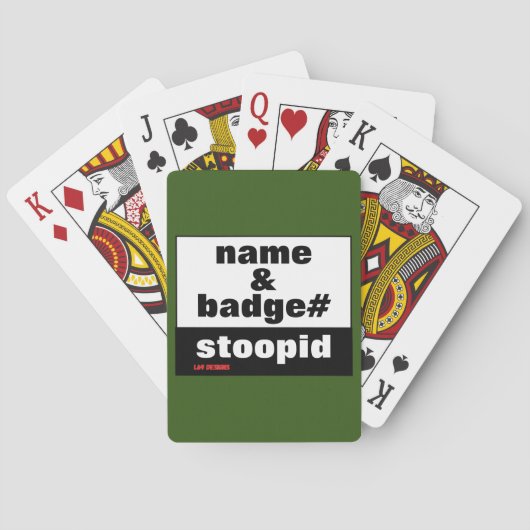 speelkaarten "NAAM & BADGE#" (Achterkant)
