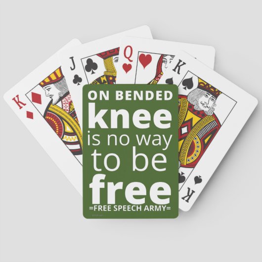 speelkaarten "OP EEN KNIE..." (Achterkant)
