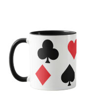 Speelkaarten pakken symbolen in rood en zwart