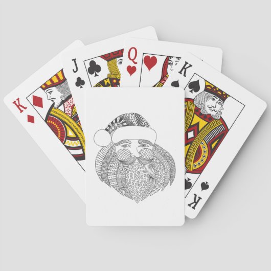 Speelkaarten - Poker - Kerst - Doodle Santa (Achterkant)