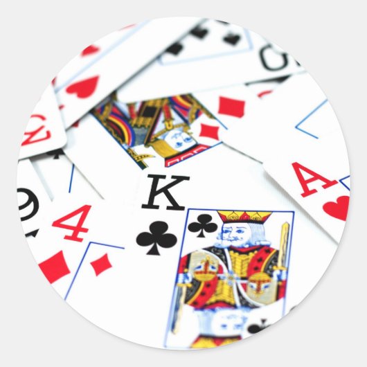 Speelkaarten Ronde Sticker (Voorkant)