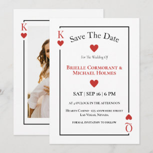 Speelkaarten Save the Date Las Vegas Huwelijk Kaart