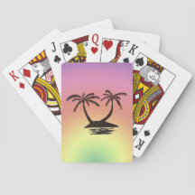 Speelkaarten - Silhouetten van Tropical Island