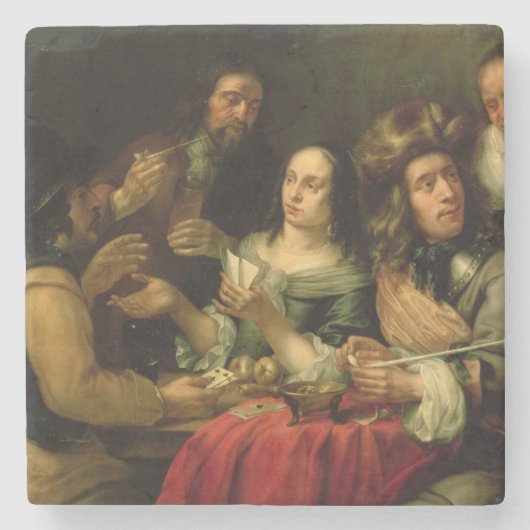 Speelkaarten Stenen Onderzetter (Voorkant)