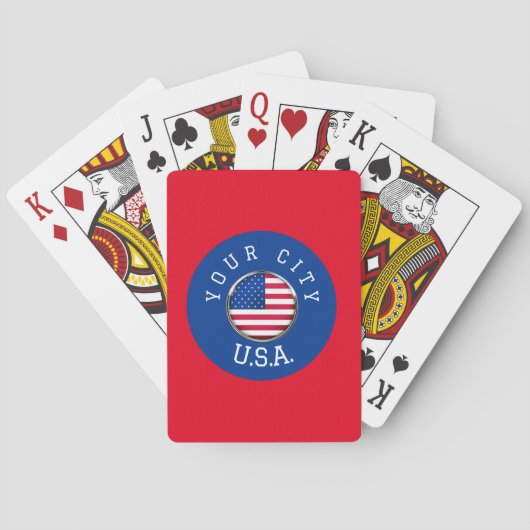 Speelkaarten - USA gepersonaliseerd - Voeg stadsna (Achterkant)