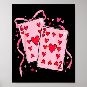Speelkaarten Valentijn 6 7 67 Zes Zeven Valentijn Poster