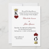 speelkaarten, vegas bruiloft-monogram Uitnodiginge Kaart (Achterkant)